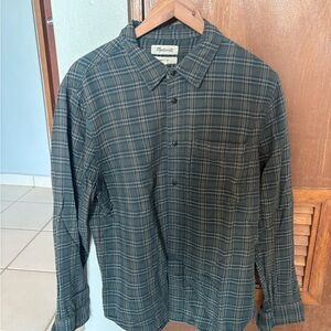 Madewell Forest Green Plaid Button-Front Shirt